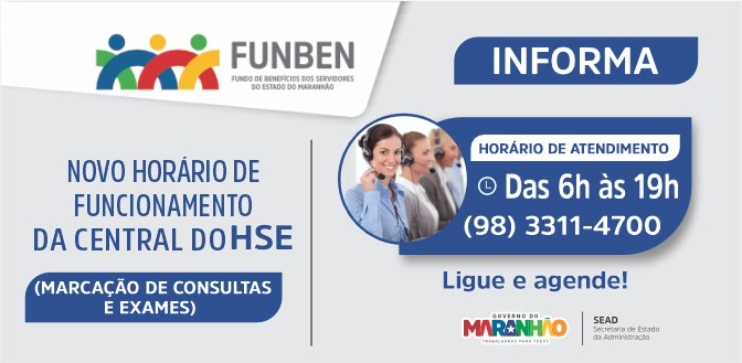 Horário de atendimento Funben